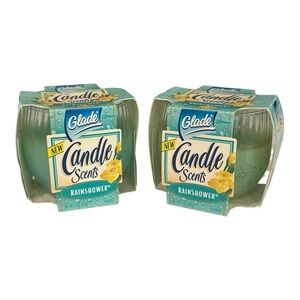 VTG NOS 1998 Glade Candle Scents Jar Rainshower 4 Oz Lot of 2 Movie Prop Spring